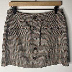 Women’s plaid button down Plaid mini skirt size Large